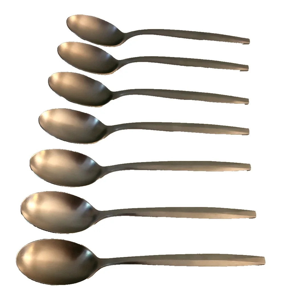 Lot of 7 Noritake HARMONY Stainless 18-8 Japan Silverware Dessert & Soup Spoon